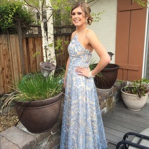 Beautiful prom style blue and tan with pearls